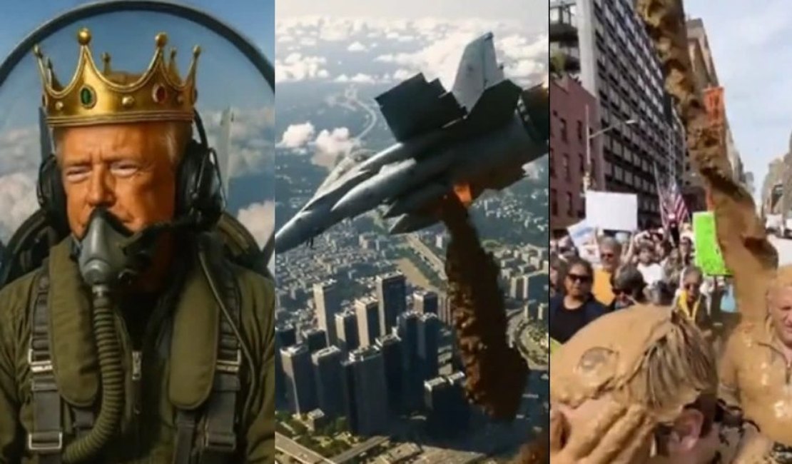 Trump posta vídeo feito por IA jogando fezes em manifestantes nos EUA; assista