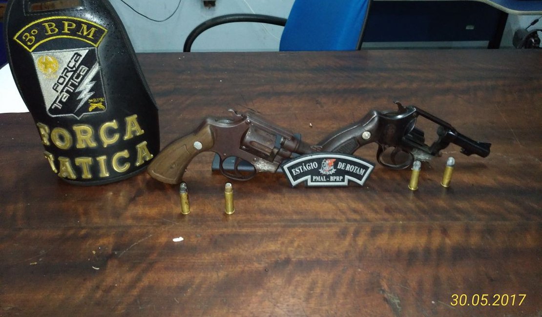 Polícia encontra revólveres em residência após denúncia em Arapiraca