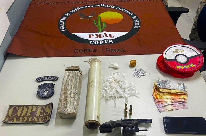 Operação Renoe apreende arma, drogas e dinheiro no interior de Alagoas