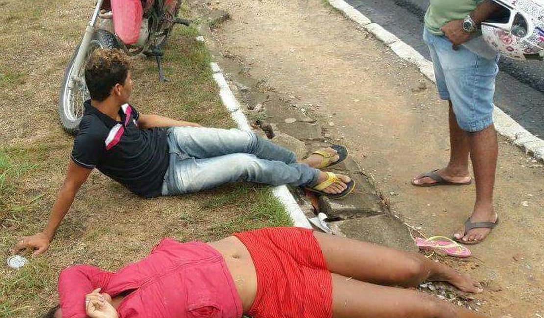 Casal em moto com queixa de roubo sofre acidente em Rio Largo
