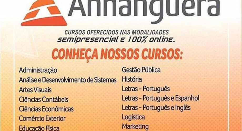 Promoções Especiais da Anhanguera Arapiraca! Garanta até 55% de desconto nos cursos 100% online. Promoção válida até o dia 30/09