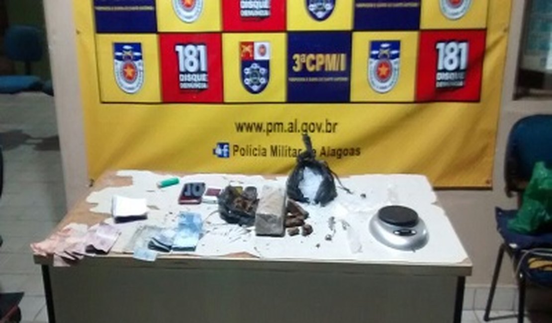 PM prende jovem com drogas e celulares roubados na Barra de Santo Antônio
