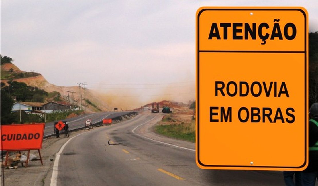 PRF interdita trecho da BR 101, em Flexeiras, para detonação de rochas, nesta quinta (19)