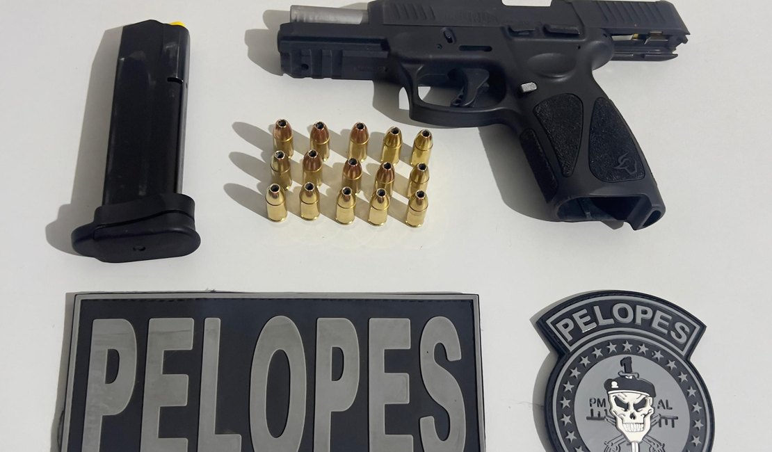 Pistola é apreendida dentro de carro no bairro Bom Sucesso; motorista foi preso