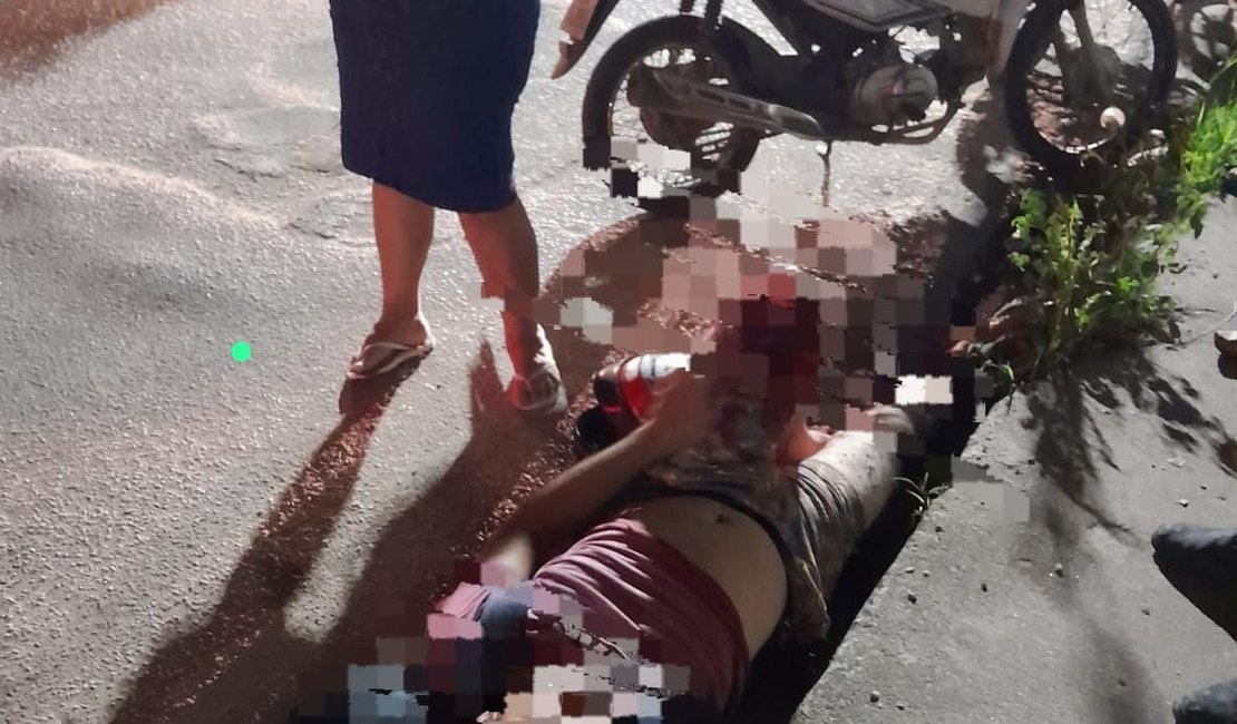 Supostamente embriagado, homem fica gravemente ferido ao cair de moto em Arapiraca