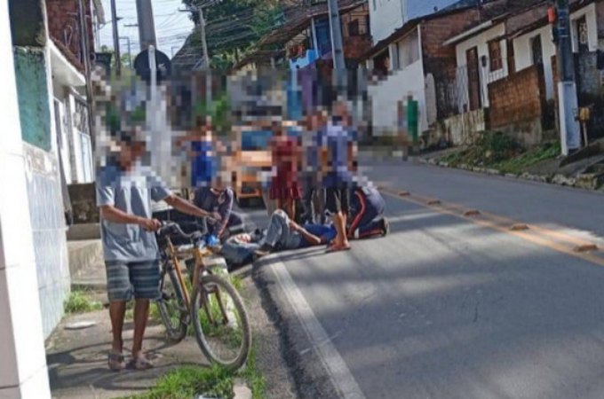 Idoso é atropelado por motociclista em ladeira no bairro Chã da Jaqueira, em Maceió
