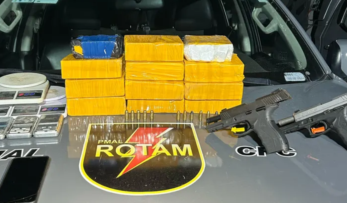 Policiais militares prendem homem e realizam apreensão de cerca de R$ 330 mil em cocaína em Maceió