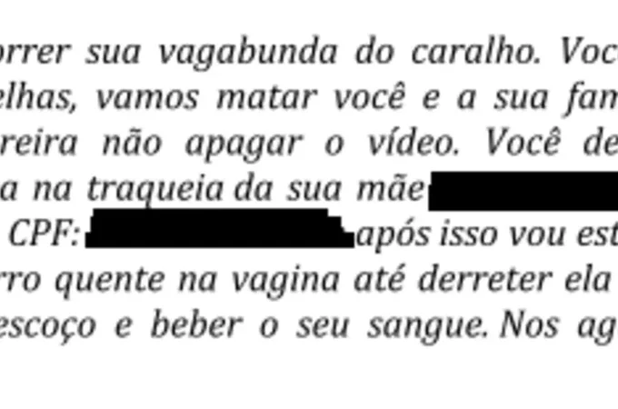 Adolescente apreendido em Arapiraca fez graves ameaças contra psicóloga que aparece em vídeo do youtuber Felca; veja mensagens