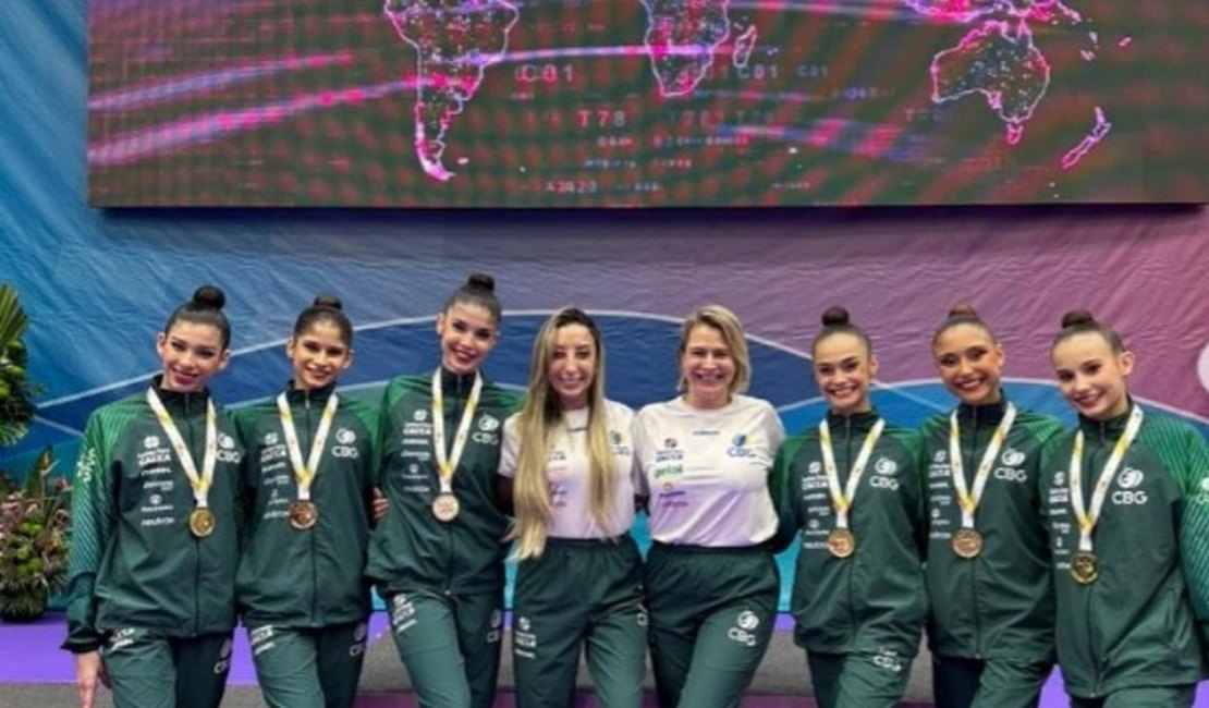 Alagoana Duda Arakaki lidera Brasil na conquista do ouro inédito na Copa do Mundo de ginástica rítmica