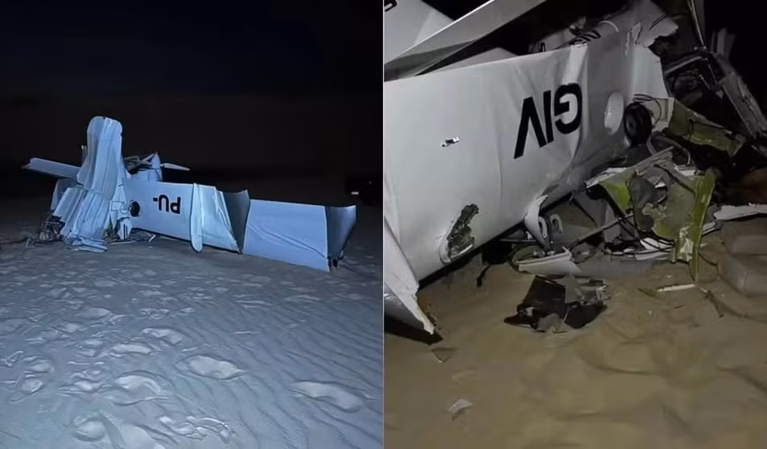 Avião de pequeno porte cai nos Lençóis Maranhenses e mata duas pessoas