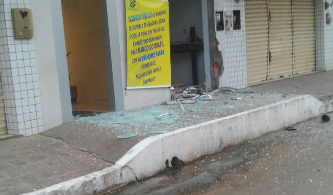 Bandidos explodem caixas eletrônicos do BB e Bradesco, em Estrela de Alagoas