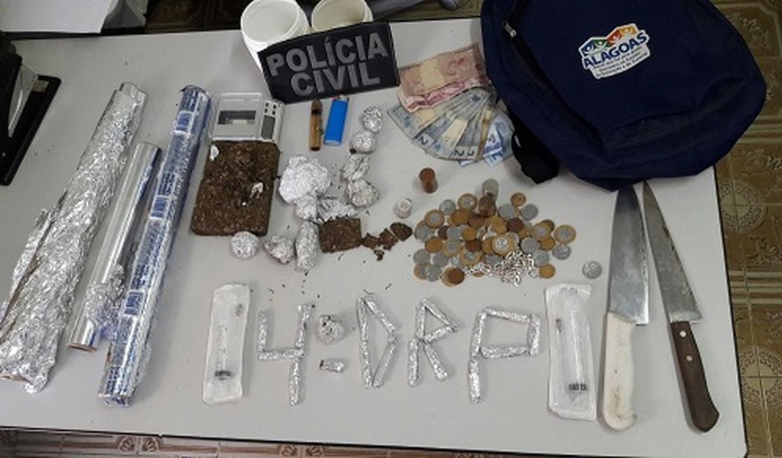 Operação prende três, apreende drogas e motocicleta roubada em Arapiraca