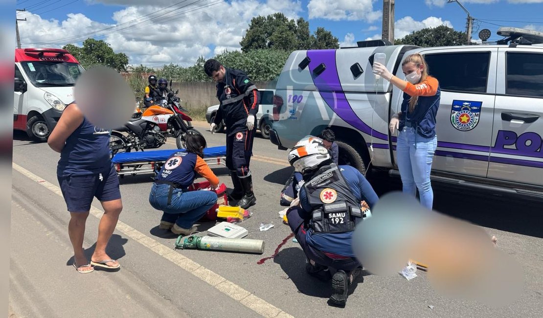 Paciente do CAPS fica ferido após se jogar em frente a viatura da Polícia Militar em Arapiraca