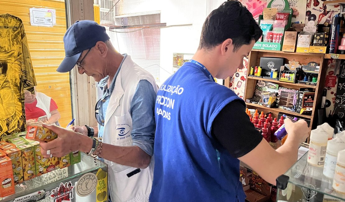 Ação conjunta com o Procon Alagoas apreende mais de 670 caixas de cigarros eletrônicos no Centro de Maceió