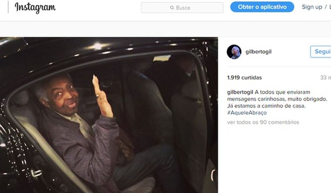 Gilberto Gil recebe alta em SP após uma semana internado