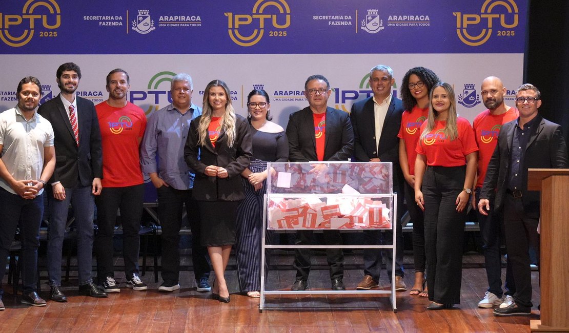 IPTU 2025: Sorteio contempla arapiraquenses com R$165 mil em prêmios
