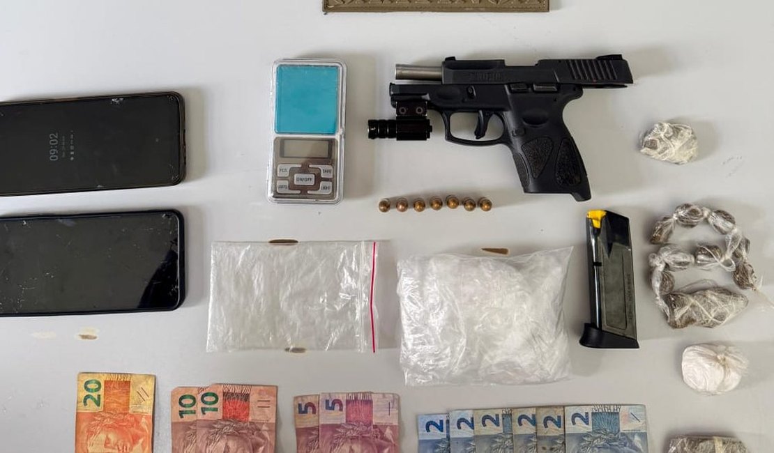 Duas pessoas são presas por tráfico de drogas e porte ilegal de arma, em Piranhas