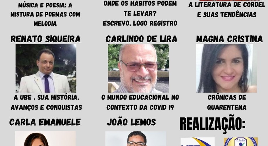 Programação do Encontro de escritores, leitores e convidados