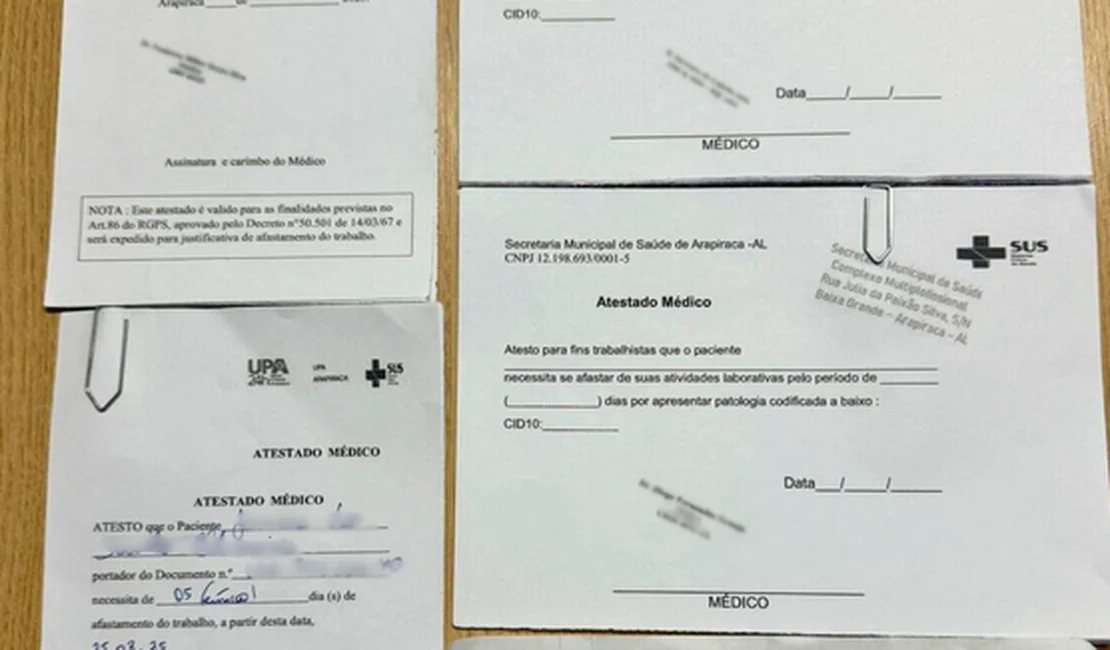 Mulher presa em Arapiraca vendia atestados médicos falsos por R$ 70
