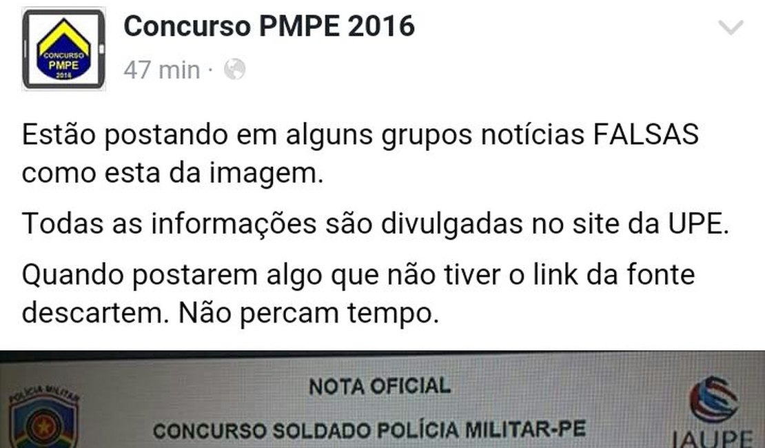 Comissão desmente boatos de cancelamento do concurso da PM de Pernambuco