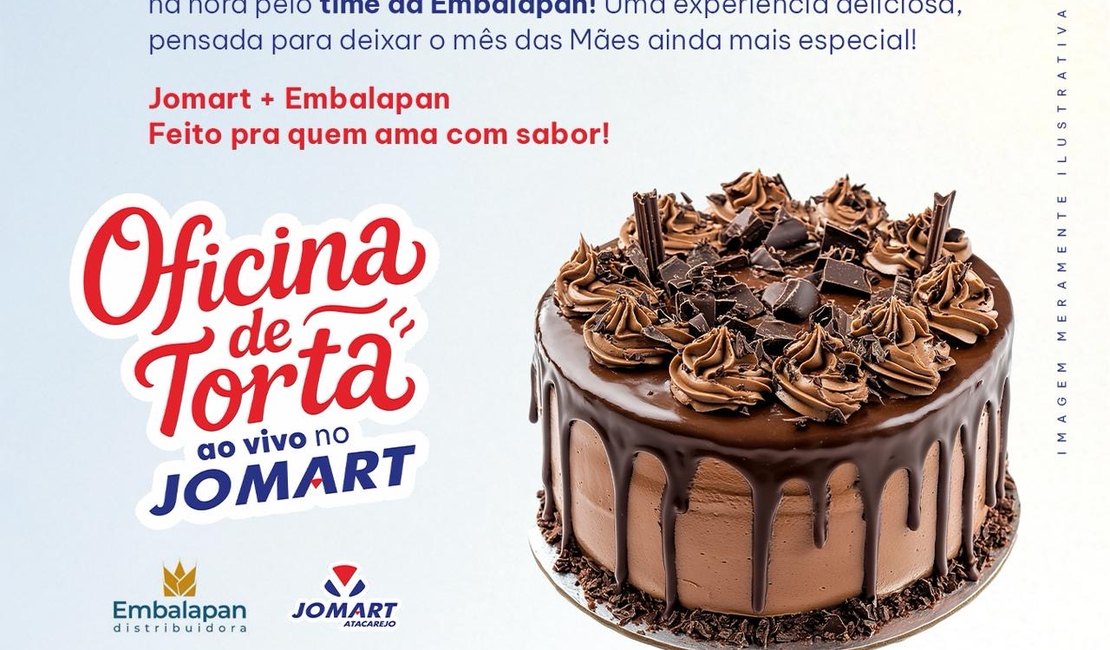 Oficina de Tortas promete experiência deliciosa com montagens ao vivo no Jomart Atacarejo