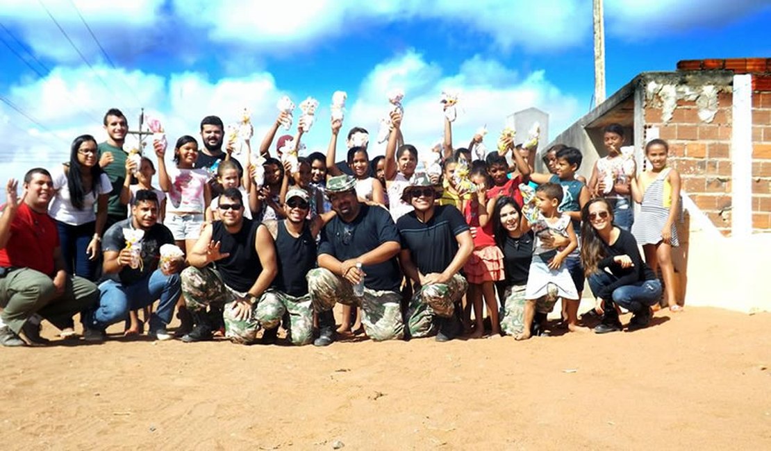 'Equipe Fênix Airsoft Team' realiza ação solidária na Páscoa, em Arapiraca