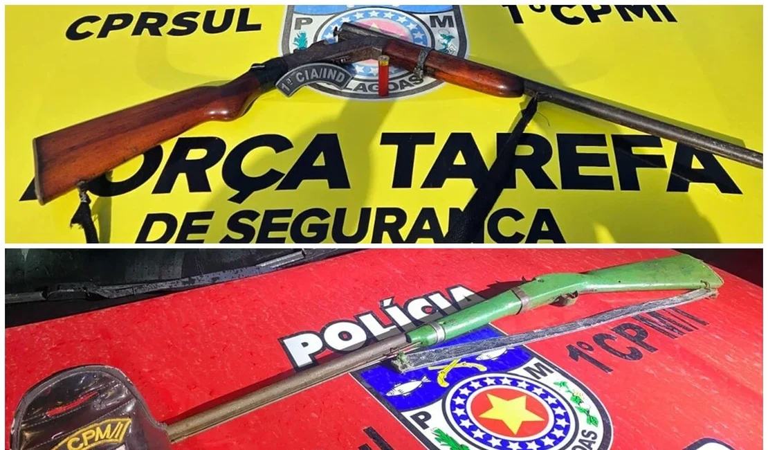 Polícia Militar apreende espingardas em Campo Alegre e São Miguel dos Campos