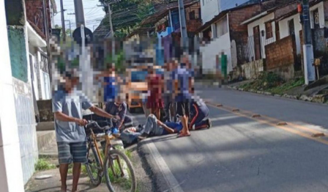 Idoso é atropelado por motociclista em ladeira no bairro Chã da Jaqueira, em Maceió