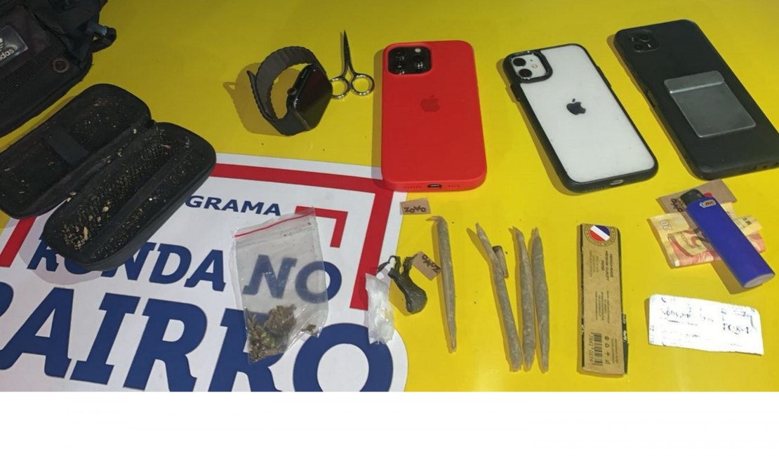 Ronda no Bairro apreende drogas em Jacarecica e prende motociclista com veículo adulterado