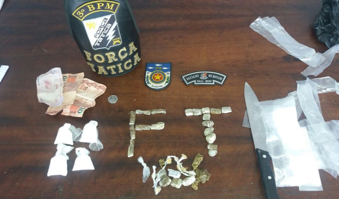 Força Tática apreende menor suspeita de tráfico de drogas em Arapiraca