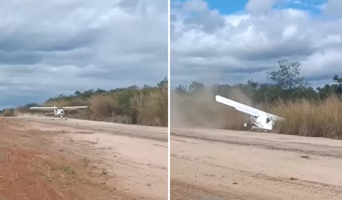 Ultraleve roda na pista durante pouso e bate em arbustos no CE