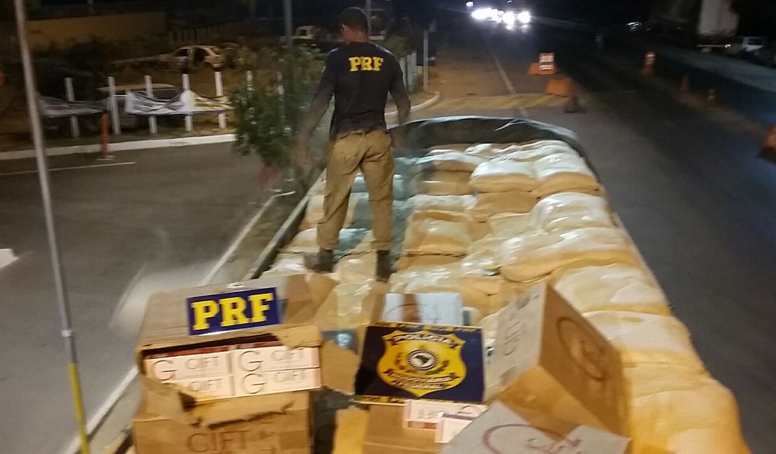 Carga de cigarros avaliada em R$925 mil é apreendida pela PRF em Garanhuns