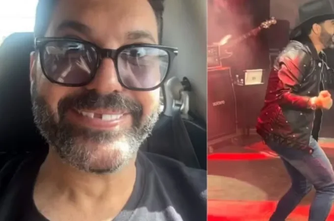 Cantor Edson, da dupla com Hudson, perde dente ao roer osso de frango antes de show