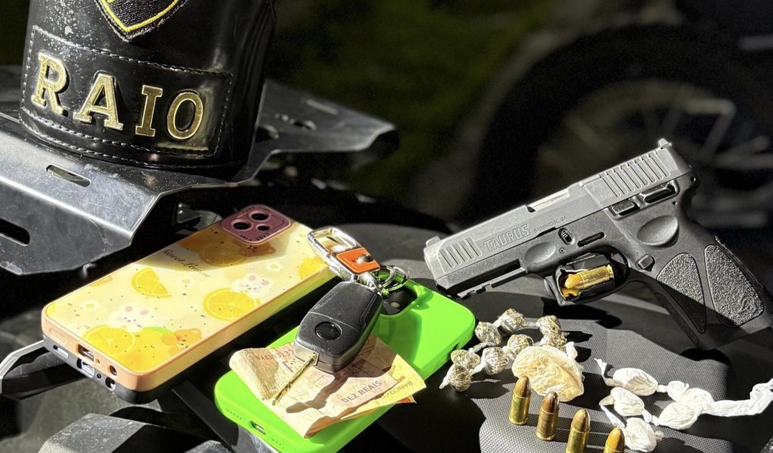 Quase 9 quilos de maconha e pistola de uso restrito são apreendidos em ações de motopatrulhamento em Maceió