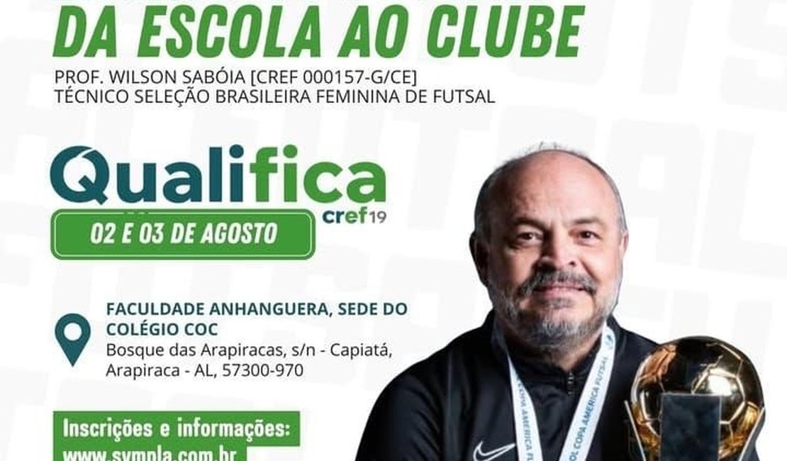 Técnico da Seleção Brasileira Feminina de Futsal fará curso em Arapiraca neste fim de semana