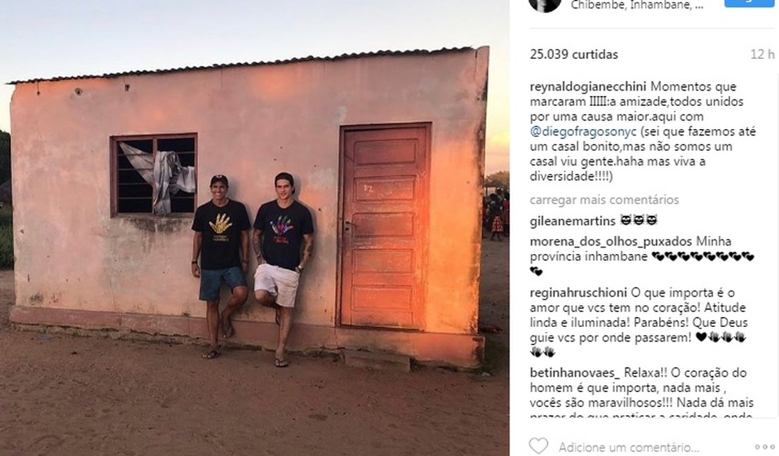 Ator Gianecchini publica foto com modelo alagoano e postagem gera polêmica