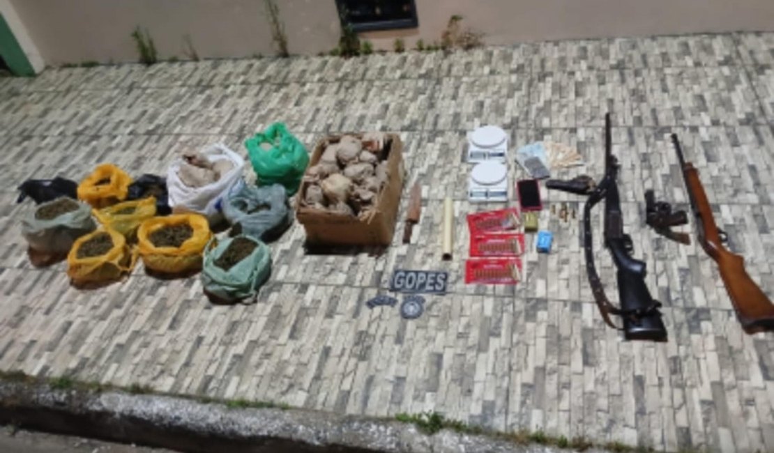 Polícia Militar apreende três armas e 6,5Kg de maconha em Olho D’Água Grande