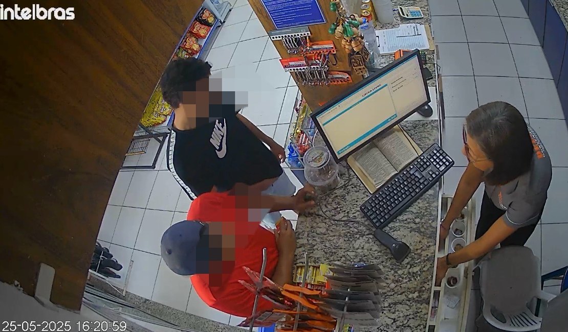 Vídeo. Assalto em posto de gasolina é flagrado por câmeras de segurança, em Maceió