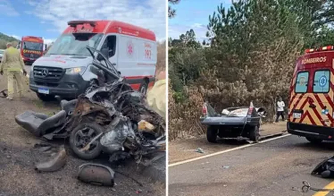 Picape parte ao meio, jovens são ejetados e morrem em acidente