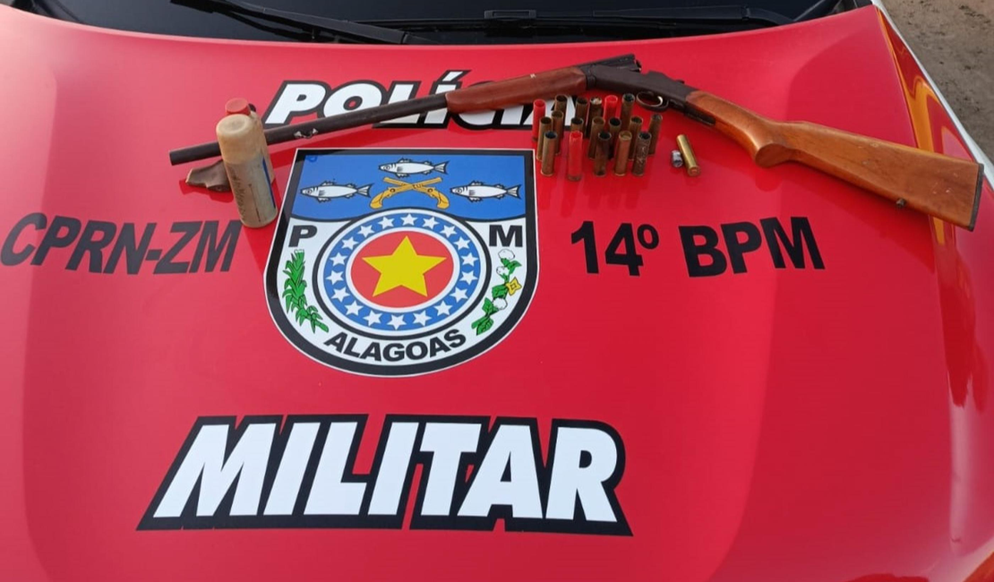 Homem é preso pela PM-AL por posse ilegal de arma de fogo no interior de Alagoas