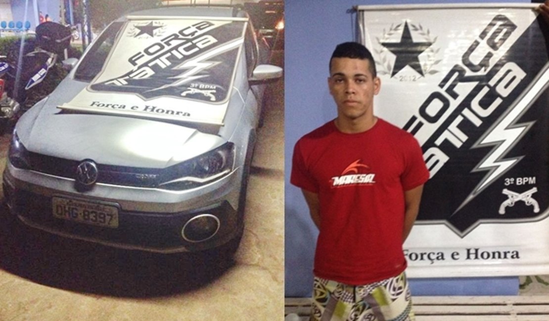 Força Tática prende jovem por receptação e recupera veículo roubado em Arapiraca