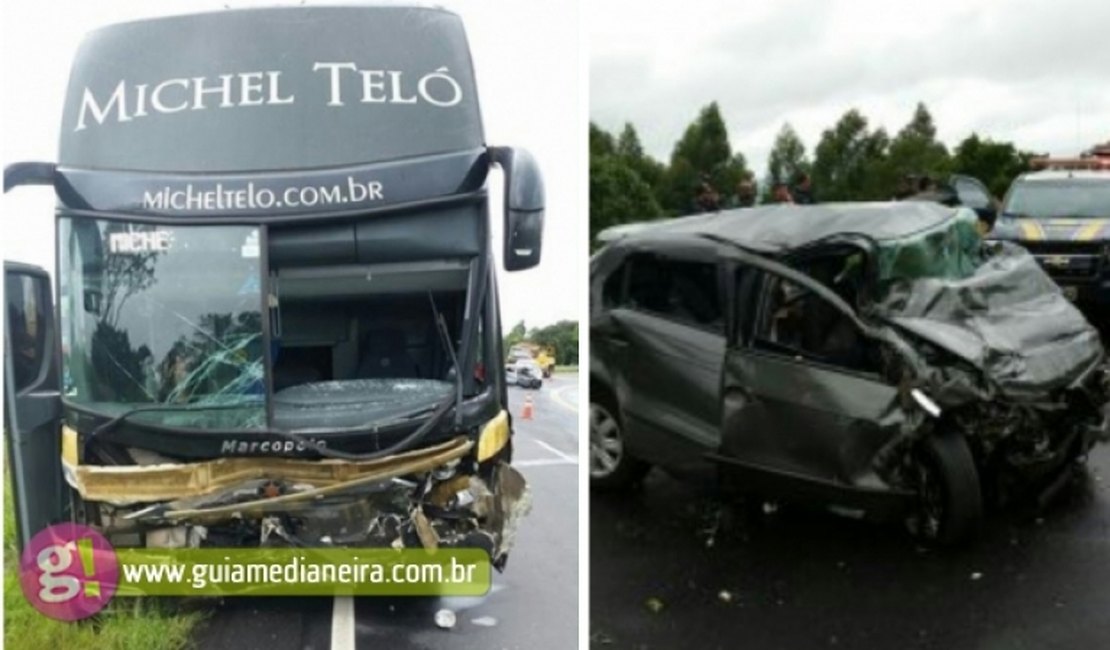 Ônibus de Michel Teló se envolve em batida com três mortes