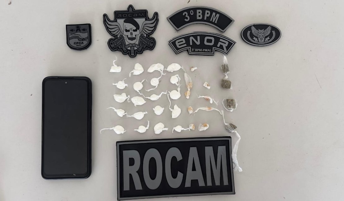Policiais militares prendem homem e realizam apreensão de drogas em Arapiraca