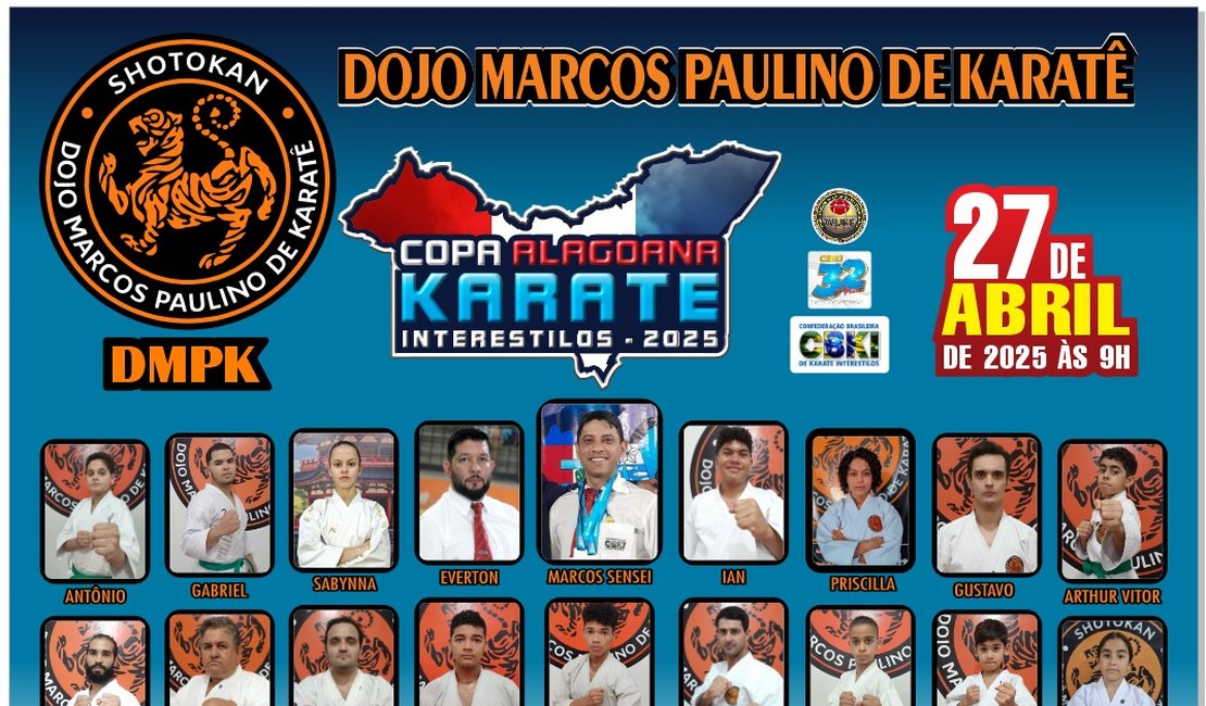 Dojo Marcos Paulino Representará Arapiraca na Copa Alagoana de Karatê em Maceió