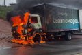 Caminhão pega fogo e mobiliza Corpo de Bombeiros, na AL-115 em Igaci