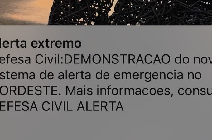 Alerta da Defesa Civil é acionado em celulares de Alagoas