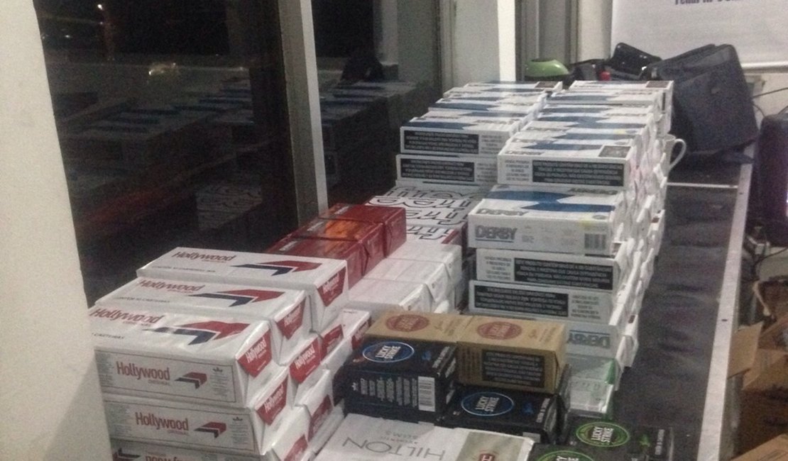 Fiscalização da PRF apreende cigarros roubados, em União dos Palmares