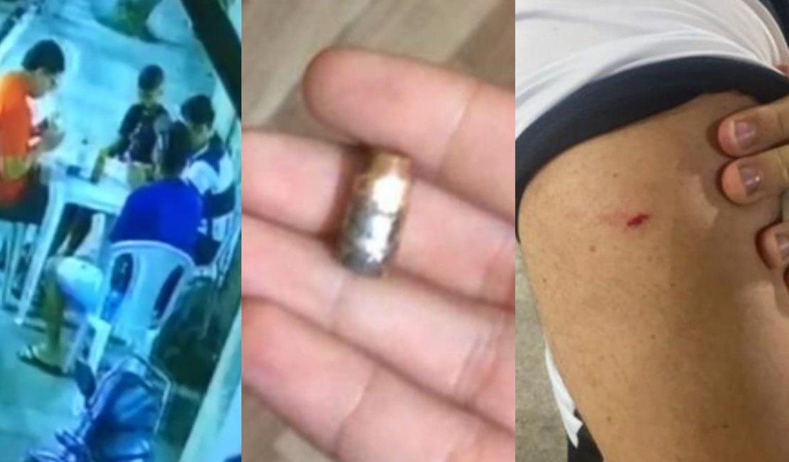 VÍDEO: Ex-dirigente do ASA é atingido de raspão por bala perdida em lanchonete de Arapiraca