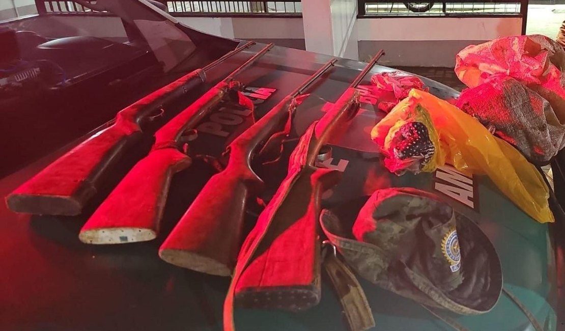 Polícia Militar apreende armas, drogas e animais silvestres na Região Metropolitana