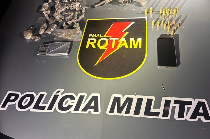 Rotam apreende duas armas de fogo e mais de 200g de drogas em Lagoa da Canoa